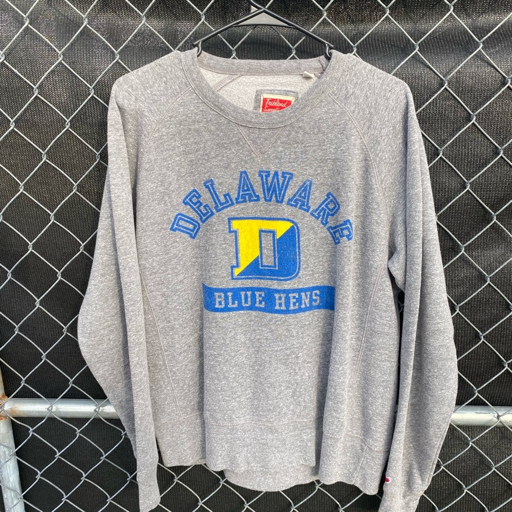 Medium vintage grey Delaware Blue Hens crewneck